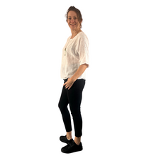 Load image into Gallery viewer, Plain White cotton round neck top for women. (A162)