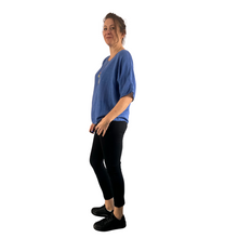 Load image into Gallery viewer, Plain Royal Blue cotton round neck top for women. (A162)
