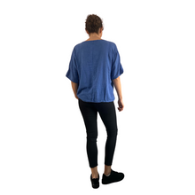 Load image into Gallery viewer, Plain Royal Blue cotton round neck top for women. (A162)