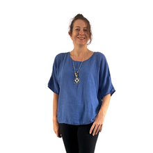 Load image into Gallery viewer, Plain Royal Blue cotton round neck top for women. (A162)