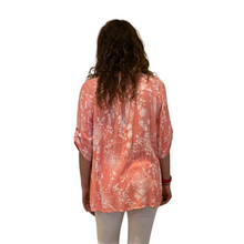 Load image into Gallery viewer, Ladies Light coral dandelion print shirt (A127)