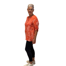 Load image into Gallery viewer, Ladies Dark coral dandelion print shirt (A127)