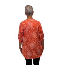 Load image into Gallery viewer, Ladies Dark coral dandelion print shirt (A127)