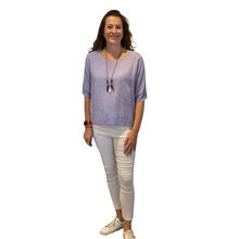 Load image into Gallery viewer, Plain Lilac cotton round neck top for women. (A162)