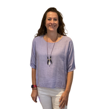 Load image into Gallery viewer, Plain Lilac cotton round neck top for women. (A162)