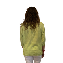 Load image into Gallery viewer, Plain Lime green cotton round neck top for women. (A162)