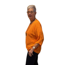 Load image into Gallery viewer, Plain Orange cotton round neck top for women. (A162)