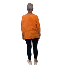 Load image into Gallery viewer, Plain Orange cotton round neck top for women. (A162)