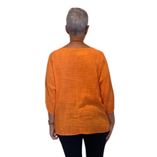 Load image into Gallery viewer, Plain Orange cotton round neck top for women. (A162)