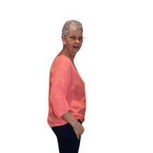 Load image into Gallery viewer, Plain Coral cotton round neck top for women. (A162)