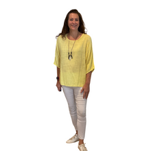 Load image into Gallery viewer, Plain Yellow cotton round neck top for women. (A162)