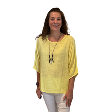 Load image into Gallery viewer, Plain Yellow cotton round neck top for women. (A162)