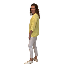 Load image into Gallery viewer, Plain Yellow cotton round neck top for women. (A162)