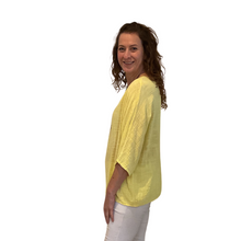 Load image into Gallery viewer, Plain Yellow cotton round neck top for women. (A162)