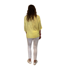 Load image into Gallery viewer, Plain Yellow cotton round neck top for women. (A162)