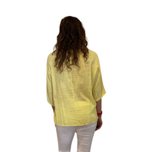 Load image into Gallery viewer, Plain Yellow cotton round neck top for women. (A162)