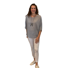 Load image into Gallery viewer, Plain Light grey cotton round neck top for women. (A162)
