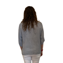 Load image into Gallery viewer, Plain Light grey cotton round neck top for women. (A162)