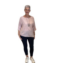 Load image into Gallery viewer, Plain Light pink cotton round neck top for women. (A162)