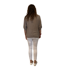 Load image into Gallery viewer, Plain Mocha cotton round neck top for women. (A162)
