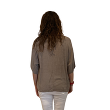 Load image into Gallery viewer, Plain Mocha cotton round neck top for women. (A162)