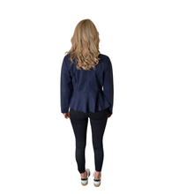Load image into Gallery viewer, Navy Blue Military Style Short Jacket with Double Button Look