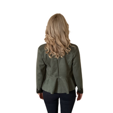 Load image into Gallery viewer, Khaki green Military Style Short Jacket with Double Button Look