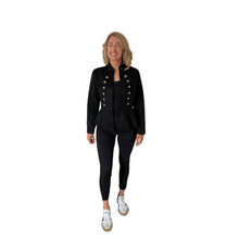 Load image into Gallery viewer, Black Military Style Short Jacket with Double Button Look