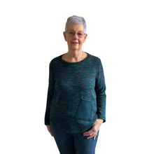 Load image into Gallery viewer, Teal Fleck tops/jumper with one pocket.(A171)