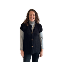 Load image into Gallery viewer, Black 3 button waistcoat a174