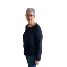 Load image into Gallery viewer, Navy Fleck tops/jumper with one pocket.(A171)