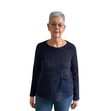 Load image into Gallery viewer, Navy Fleck tops/jumper with one pocket.(A171)