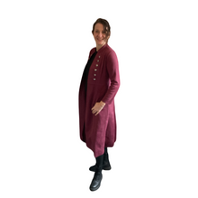 Load image into Gallery viewer, Raspberry Long Military Jacket with Pockets -Very stylish jacket