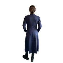 Load image into Gallery viewer, Navy Blue Long Military Jacket with Pockets -Very stylish jacket