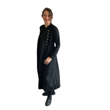 Load image into Gallery viewer, Black Long Military Jacket with Pockets -Very stylish jacket