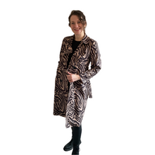 Load image into Gallery viewer, Zebra Print Jacket with Pockets and Tie for Women - Stylish, Comfortable & Trendy