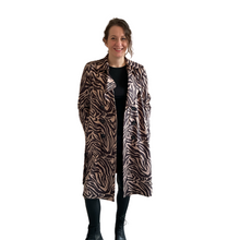 Load image into Gallery viewer, Zebra Print Jacket with Pockets and Tie for Women - Stylish, Comfortable & Trendy