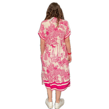 Load image into Gallery viewer, Fuchsia pink animal design floaty dress with pockets (A172)