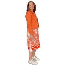 Load image into Gallery viewer, Orange animal design floaty dress with pockets (A172)