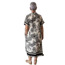 Load image into Gallery viewer, Black animal design floaty dress with pockets (A172)