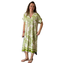 Load image into Gallery viewer, Green animal design floaty dress with pockets (A172)