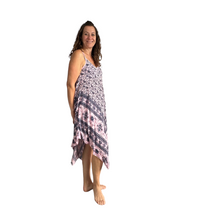 Load image into Gallery viewer, Pink with Blue Elephant Design Handkerchief Dress (AA74)