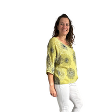 Load image into Gallery viewer, Mustard firework cotton top for women. (A158)