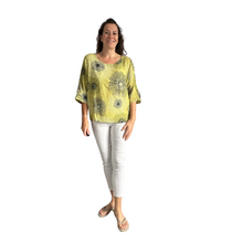 Load image into Gallery viewer, Mustard firework cotton top for women. (A158)