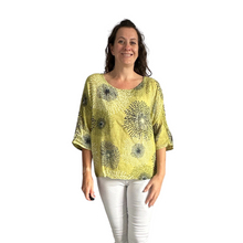 Load image into Gallery viewer, Mustard firework cotton top for women. (A158)