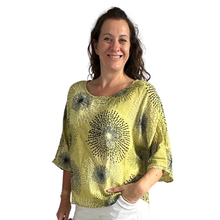 Load image into Gallery viewer, Mustard firework cotton top for women. (A158)