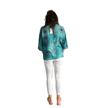 Load image into Gallery viewer, Teal firework cotton top for women. (A158)