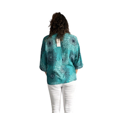Load image into Gallery viewer, Teal firework cotton top for women. (A158)