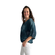 Load image into Gallery viewer, Petrol firework cotton top for women. (A158)