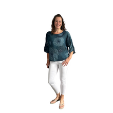 Load image into Gallery viewer, Petrol firework cotton top for women. (A158)